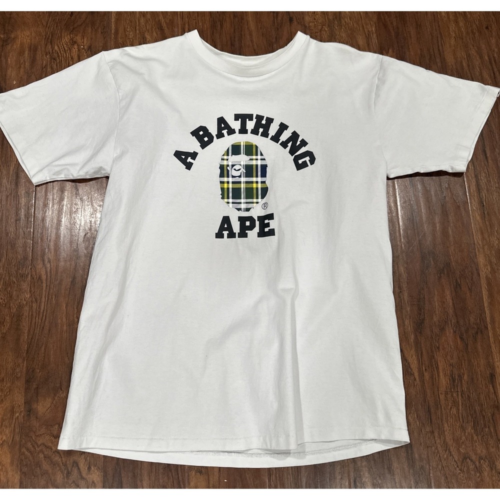 BAPE Check College Tee 'White XL